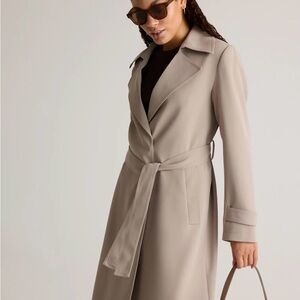 Quince Stretch Crepe Trench Coat in Morel Size Large
